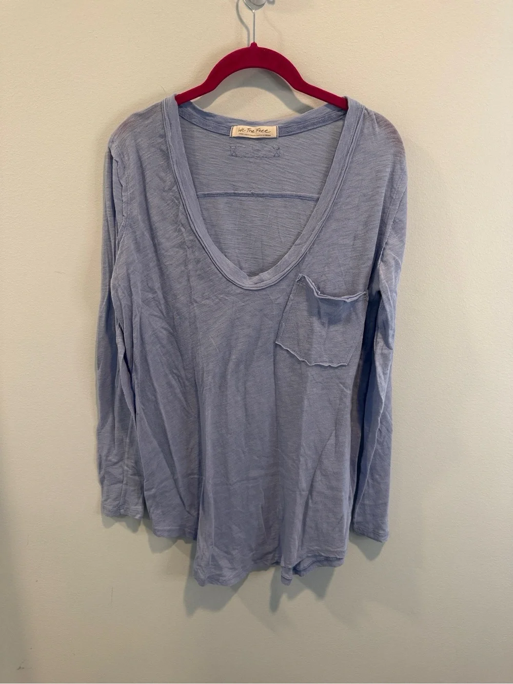 Free People We The Free “Betty” long sleeve in Heathered Blue S